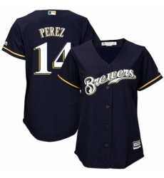 Womens Majestic Milwaukee Brewers 14 Hernan Perez Replica White Alternate Cool Base MLB Jersey Womens Majestic Milwaukee Brewers 14 Hernan Perez Replica White Alternate Cool Base MLB Jersey