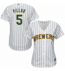 Womens Majestic Milwaukee Brewers 5 Jonathan Villar Replica White Alternate Cool Base MLB Jersey Womens Majestic Milwaukee Brewers 5 Jonathan Villar Replica White Alternate Cool Base MLB Jersey