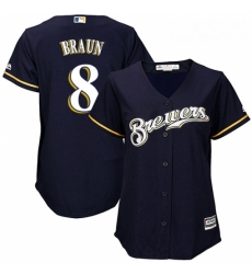 Womens Majestic Milwaukee Brewers 8 Ryan Braun Replica Navy Blue Alternate Cool Base MLB Jersey Womens Majestic Milwaukee Brewers 8 Ryan Braun Replica Navy Blue Alternate Cool Base MLB Jersey