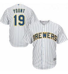 Youth Majestic Milwaukee Brewers 19 Robin Yount Authentic White Alternate Cool Base MLB Jersey