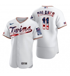 Men Minnesota Twins 11 Jorge Polanco Men Nike White Fluttering USA Flag Limited Edition Flex Base MLB Jersey Men Minnesota Twins 11 Jorge Polanco Men Nike White Fluttering USA Flag Limited Edition Flex Base MLB Jersey