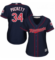 Womens Majestic Minnesota Twins 34 Kirby Puckett Replica Navy Blue Alternate Road Cool Base MLB Jersey Womens Majestic Minnesota Twins 34 Kirby Puckett Replica Navy Blue Alternate Road Cool Base MLB Jersey