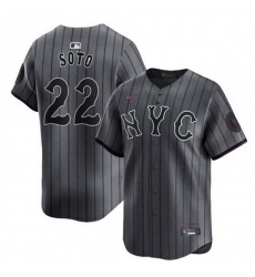 Men New York Mets 22 Juan Soto Graphite 2024 City Connect Limited Stitched Baseball Jersey Men New York Mets 22 Juan Soto Graphite 2024 City Connect Limited Stitched Baseball Jersey