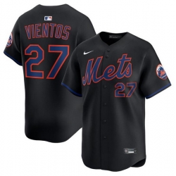 Men New York Mets 27 Mark Vientos Black Alternate Limited Stitched Baseball Jersey