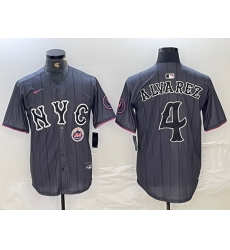 Men New York Mets 4 Francisco Alvarez Graphite 2024 City Connect Limited Stitched Baseball Jersey Men New York Mets 4 Francisco Alvarez Graphite 2024 City Connect Limited Stitched Baseball Jersey