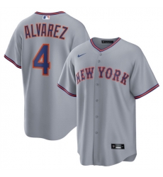 Men New York Mets 4 Francisco Alvarez Grey 2025 Limited Stitched Baseball Jersey