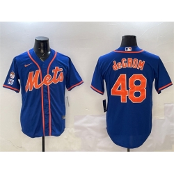 Men New York Mets 48 Jacob DeGrom Royal 2025 Spring Training Cool Base Stitched Baseball Jersey