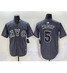Men New York Mets 5 David Wright Navy City Connect Stitched Baseball Jersey