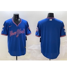 Men New York Mets Blank Royal 2025 Spring Training Stitched Baseball Jersey