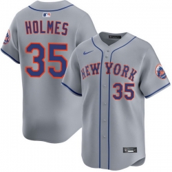 Men New York Mets Clay Holmes 35 Gray Flex Base Stitched Jersey