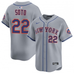 Men New York Mets Juan Soto 22 Gray Flex Base Stitched Jersey