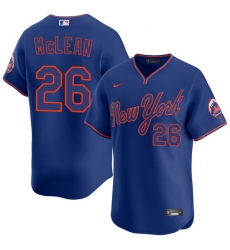 Men New York Mets Nike Nolan McLean #26 Blue Stitched Player Jersey