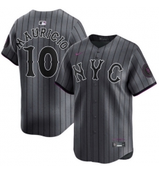 Men New York Mets Ronny Mauricio 10 Black Stitched City Edition Jersey