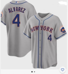 Men Nike New York Mets Francisco Alvarez #4 Gray Stitched MLB jersey Men Nike New York Mets Francisco Alvarez #4 Gray Stitched MLB jersey