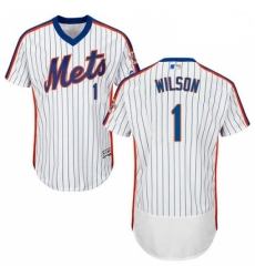 Mens Majestic New York Mets 1 Mookie Wilson White Alternate Flex Base Authentic Collection MLB Jersey Mens Majestic New York Mets 1 Mookie Wilson White Alternate Flex Base Authentic Collection MLB Jersey