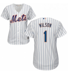 Womens Majestic New York Mets 1 Mookie Wilson Authentic White Home Cool Base MLB Jersey Womens Majestic New York Mets 1 Mookie Wilson Authentic White Home Cool Base MLB Jersey