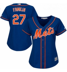 Womens Majestic New York Mets 27 Jeurys Familia Authentic Royal Blue Alternate Home Cool Base MLB Jersey Womens Majestic New York Mets 27 Jeurys Familia Authentic Royal Blue Alternate Home Cool Base MLB Jersey