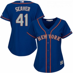 Womens Majestic New York Mets 41 Tom Seaver Replica Royal Blue Alternate Road Cool Base MLB Jersey