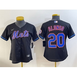 Youth New York Mets 20 Pete Alonso Black Cool Base Stitched Baseball Jersey