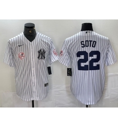 Men New York Yankees 22 Juan Soto White Cool Base Stitched Baseball Jersey 4 Men New York Yankees 22 Juan Soto White Cool Base Stitched Baseball Jersey 4
