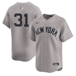 Men New York Yankees  31 Cam Schlittler Grey 2026 Road Limited Stitched Baseball Jersey 1