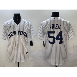 Men New York Yankees 54 Max Fried White Cool Base Stitched Baseball Jersey 1