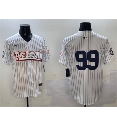 Men New York Yankees 99 Aaron Judge White Bronx Graffiti Vapor Limited Stitched Baseball Jersey