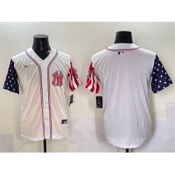 Men New York Yankees Blank White American Style Limited Stitched Baseball Jersey
