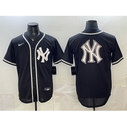 Men New York Yankees Team Big Logo 2026 Fashion Replica Black Out Stitched Baseball Jersey 001