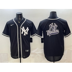 Men New York Yankees Team Big Logo 2026 Fashion Replica Black Out Stitched Baseball Jersey