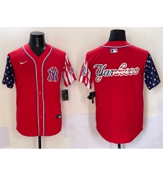 Men New York Yankees Team Big Logo Red American Style Limited Stitched Baseball Jersey 003