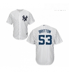 Mens New York Yankees 53 Zach Britton Replica White Home Baseball Jersey Mens New York Yankees 53 Zach Britton Replica White Home Baseball Jersey