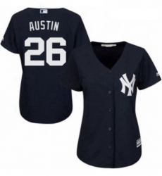 Womens Majestic New York Yankees 26 Tyler Austin Authentic Navy Blue Alternate MLB Jersey Womens Majestic New York Yankees 26 Tyler Austin Authentic Navy Blue Alternate MLB Jersey