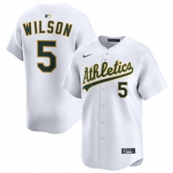 Men Athletics Nike Home Limited Custom Jersey White Wilson Jacob 5