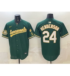 Men Oakland Athletics 24 Rickey Henderson 2026 Green Alternate Sacramento Celebrating 125 Years Vapor Limited Stitched Baseball Jersey Men Oakland Athletics 24 Rickey Henderson 2026 Green Alternate Sacramento Celebrating 125 Years Vapor Limited Stitched Baseball Jersey