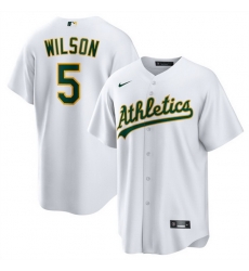 Men Oakland Athletics 5 Jacob Wilson White Cool Base Stitched Jersey