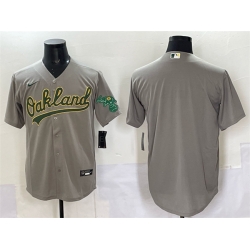 Men Oakland Athletics Blank Grey Cool Base Stitched Baseball Jersey