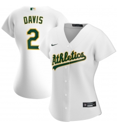 Oakland Athletics 2 Khris Davis Nike Women Home 2020 MLB Player Jersey White Oakland Athletics 2 Khris Davis Nike Women Home 2020 MLB Player Jersey White