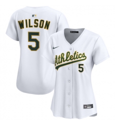 Women Oakland Athletics 5 Jacob Wilson White Home Limited Stitched Jersey