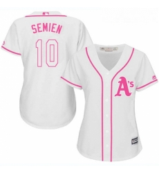 Womens Majestic Oakland Athletics 10 Marcus Semien Authentic White Fashion Cool Base MLB Jersey Womens Majestic Oakland Athletics 10 Marcus Semien Authentic White Fashion Cool Base MLB Jersey