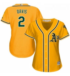 Womens Majestic Oakland Athletics 2 Khris Davis Replica Gold Alternate 2 Cool Base MLB Jersey Womens Majestic Oakland Athletics 2 Khris Davis Replica Gold Alternate 2 Cool Base MLB Jersey