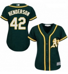 Womens Majestic Oakland Athletics 42 Dave Henderson Authentic Green Alternate 1 Cool Base MLB Jersey Womens Majestic Oakland Athletics 42 Dave Henderson Authentic Green Alternate 1 Cool Base MLB Jersey