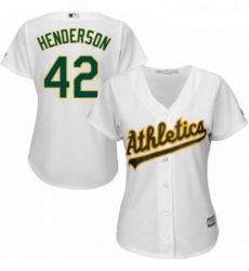 Womens Majestic Oakland Athletics 42 Dave Henderson Replica White Home Cool Base MLB Jersey Womens Majestic Oakland Athletics 42 Dave Henderson Replica White Home Cool Base MLB Jersey