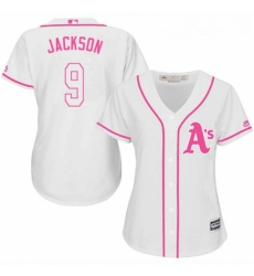 Womens Majestic Oakland Athletics 9 Reggie Jackson Replica White Fashion Cool Base MLB Jersey Womens Majestic Oakland Athletics 9 Reggie Jackson Replica White Fashion Cool Base MLB Jersey