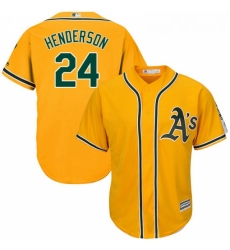 Youth Majestic Oakland Athletics 24 Rickey Henderson Replica Gold Alternate 2 Cool Base MLB Jersey Youth Majestic Oakland Athletics 24 Rickey Henderson Replica Gold Alternate 2 Cool Base MLB Jersey