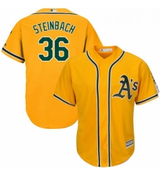 Youth Majestic Oakland Athletics 36 Terry Steinbach Authentic Gold Alternate 2 Cool Base MLB Jersey Youth Majestic Oakland Athletics 36 Terry Steinbach Authentic Gold Alternate 2 Cool Base MLB Jersey