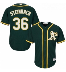 Youth Majestic Oakland Athletics 36 Terry Steinbach Replica Green Alternate 1 Cool Base MLB Jersey Youth Majestic Oakland Athletics 36 Terry Steinbach Replica Green Alternate 1 Cool Base MLB Jersey