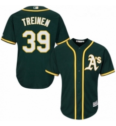Youth Majestic Oakland Athletics 39 Blake Treinen Replica Green Alternate 1 Cool Base MLB Jersey Youth Majestic Oakland Athletics 39 Blake Treinen Replica Green Alternate 1 Cool Base MLB Jersey