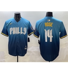 Men Philadelphia Phillies 14 Pete Rose Blue 2024 City Connect Limited Stitched Jersey