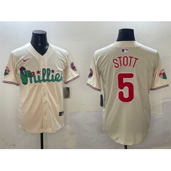 Men Philadelphia Phillies 5 Bryson Stott Cream Phanatic Limited Stitched Jersey